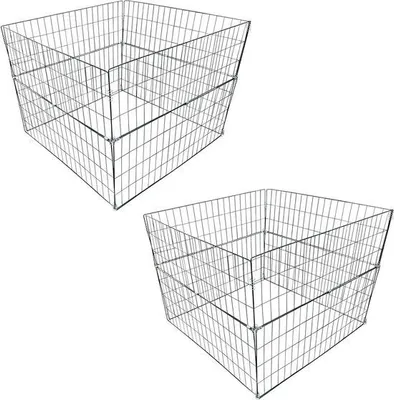 Productafbeelding van Compostbakken - Composteerbakken - Afval verwerken - Snelle montage - 2 x 90x90x70cm - Groen