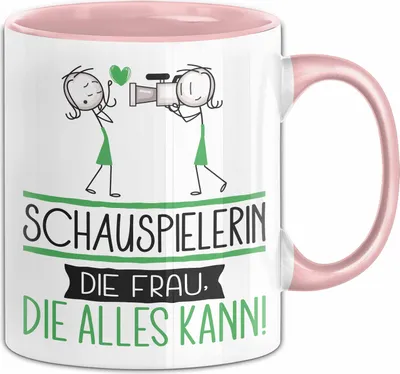 Produktbild von Schauspielerin Geschenk Tasse Becher Die Frau Die Allen Kann Geschenkidee für eine Schauspielerin Lustig (Rosa)