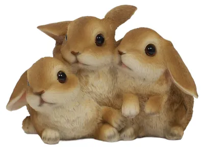 Image de Figurine de jardin de lapins mignons, 17 x 12 x 11,5 cm
