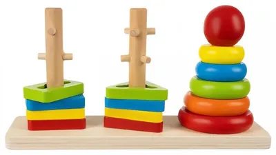 Produktbild von Kruzzel 19870 Holz-Steckspiel für Kinder, 15 Teile