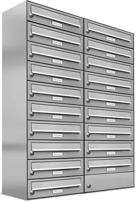 Produktbild von 19er Edelstahl Briefkasten Anlage 19 Fach Wandbriefkasten Postkasten