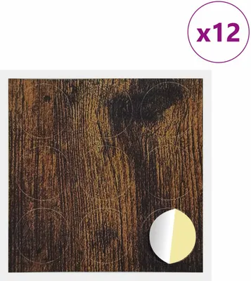 Image de Couverture de vis auto-adhésive 12 pcs Chêne fumé Ø 20 x 0,5 mm