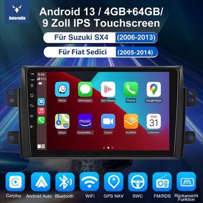 Zdjęcie produktu dla Radio samochodowe 9 cali, system Android 13 - odtwarzacz multimedialny z nawigacją GPS, Bluetooth, Wi-Fi i CarPlay