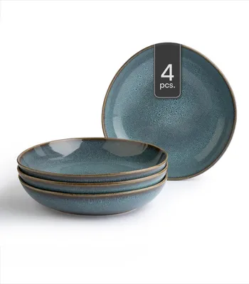 Produktbild von Schalen - 22 x 21 cm - Blau - Grün - Steingut - mit Reaktivglasur - 4er Set