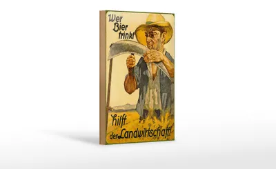 Produktbild von Holzschild Spruch 12x18cm wer Bier trinkt Landwirtschaft