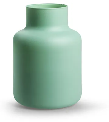 Produktbild von Jodeco Blumenvase Gigi - matt grun - Okoglas - 14,5 x 20 cm - Milchkannenvase