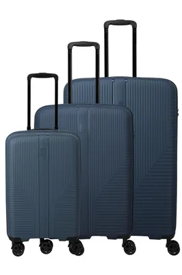 Zdjęcie produktu dla Walizka na kółkach Travelite AIR STRIPE 4-kółkowa, rozmiar L/M, rozszerzona/S, granatowa