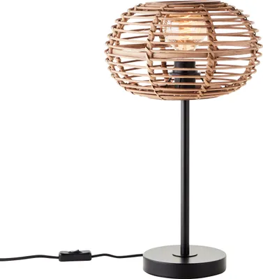 Produktbild von BRILLIANT Woodball Tischleuchte 1flg schwarz matt/bambus