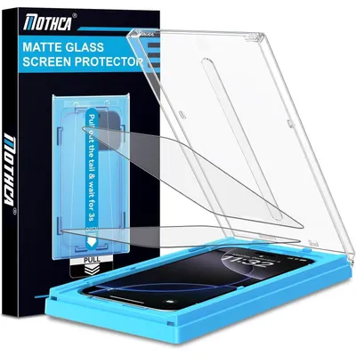 Obrázek produktu pro Matná ochranná fólie na displej pro iPhone 15/16, 6,1 palců, s antireflexní úpravou, proti otiskům prstů, tvrzené sklo 9H
