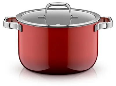 Produktbild von WMF Fusiontec Mineral Pro Kochtopf mit Deckel, 24 cm, Passion Red 05.1955.5290, 6,4 l, Rund, Rot, Edelstahl, Fusiontec, Edelstahl