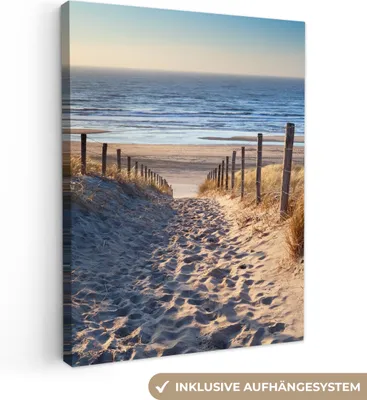 Zdjęcie produktu dla MuchoWow® - Obraz na płótnie - Piasek - Plaża - Wydma - Morze - Lato, fototapeta, dekoracja ścienna, obrazy do salonu, 60x80cm