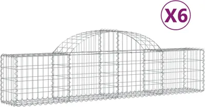 Produktbild von vidaXL Gabionen mit Hochbogen 6 Stk. 200x30x40/60 cm Verzinktes Eisen