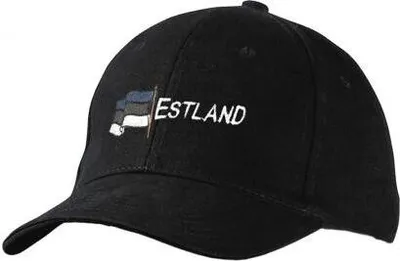 Produktbild von Baseballcap mit Einstickung - Estland - 67047 schwarz