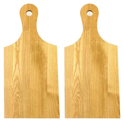 Two wooden cutting boards are shown side-by-side against a white background.