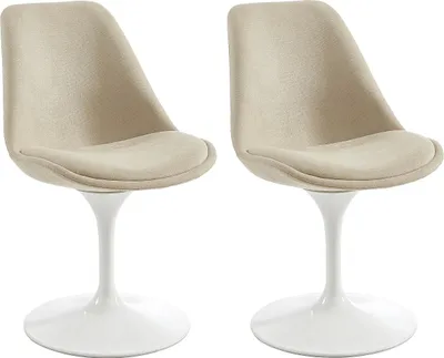 Produktbild von Stuhl 2er-Set - Strukturstoff & Stahl - Beige & Weiß - XAFY