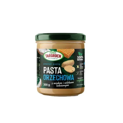 Zdjęcie produktu dla Pasta orzechowa z miodem i kokosem 300g TAR-GROCH