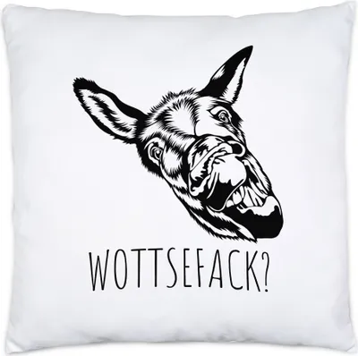 Produktbild von Wottsefack WTF Kissen Inkl. Füllung Esel Geschenk Humor Büro Mitarbeiter Chef Kollegen