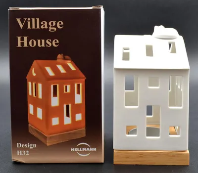 Produktbild von Village House Porzellan-Teelichthaus Katze 16x7,7x7,7 cm (HxBxT) H32