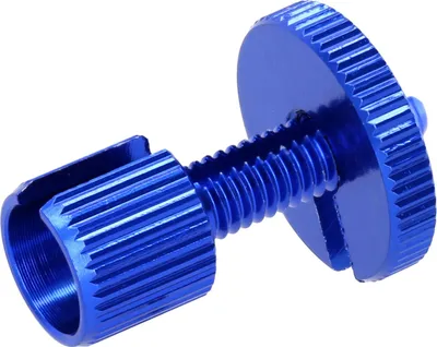 Produktbild von Einstellschraube Blau eloxiert, für Bowdenzug, M6 x 22, geschlitzt - Simson S51, S50, SR50, Schwalbe KR51, SR4