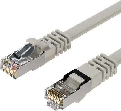 Produktbild von RJ45 Flachkabel m. CAT 7 Rohkabel slim weiß 0,25m
