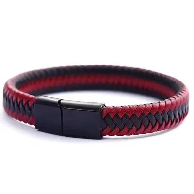 Produktbild von Stylvolles Herrenarmband LU-33165 in Schwarz/Rot KP33165
