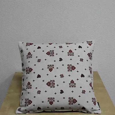 Produktbild von Landhaus Kissenhülle ROMANTIK mit Herzen 40x40cm weiß rot Hossner WA