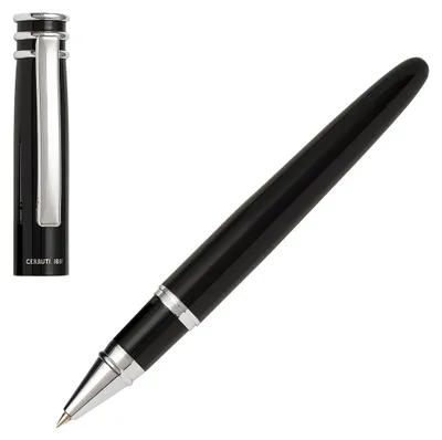 Produktbild von CERRUTI 1881 Ring Top Tintenroller aus Messing, schwarz, 137 x 12.5 mm