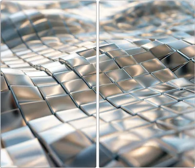 Produktbild von Spritzschutz Herdabdeckplatte Schneidebrett aus Glas Metallische Fläche 2-Teilig (60x52cm)