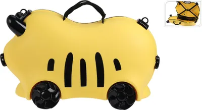Produktbild von Kinder Reisekoffer Handgepäck Tier-Design Koffer mit Sitzfunktion 18 L Hartschale für Babys & Kleinkinder KinderTrolley für Reisen (52 x 21 x 32 cm)