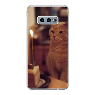 Produktbild von MuchoWow® Handyhülle Schutzhülle Hülle für Samsung Galaxy S10e Katze - Geburtstag - Kerze Silikon Softcase Handy Hülle - Handy