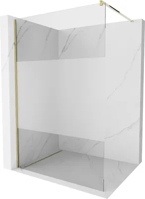 Produktbild von Mexen Kioto Duschwand 90 x 200 cm, Transparent/Frost 8 mm, Gold - 800-090-101-50-35