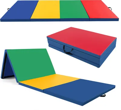 Obrázok produktu pre COSTWAY 300x120x5cm mäkká podložka, skladacia podložka do telocvične, podložka do telocvične zPolyuretánso zapínaním na šplhanie a držadlami na prenášanie, fitness podložka na jogu