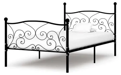 Produktbild von Bettgestell aus Metall schwarz mit Lattenrost 100x200 cm
