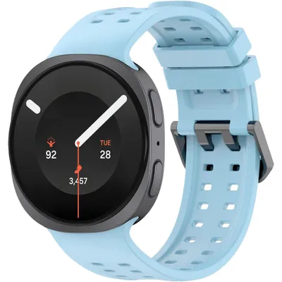 Image de Bracelet perforé pour Galaxy Watch 9 40 mm / 44 mm / 8 40 mm / 44 mm / 8 Classic 46 mm, en silicone Tech-Protect, couleur bleu
