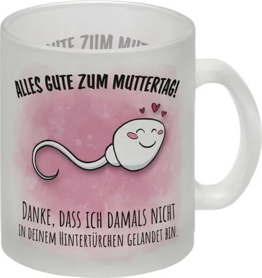 Produktbild von Danke Mama, dass du nicht Glas Tasse zum Muttertag mit Hintertürchen Spruch