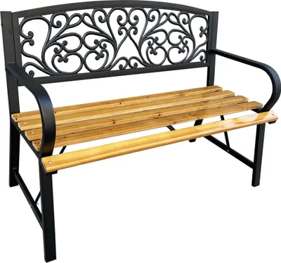Image de Akord Banc De Jardin Nerina Noir/Bois Naturel 118X51X87