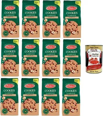 Produktbild von Delacre Cookies Classique Noisette Haselnuss-Haselnuss 12x136 g +Italian Gourmet polpa 400g