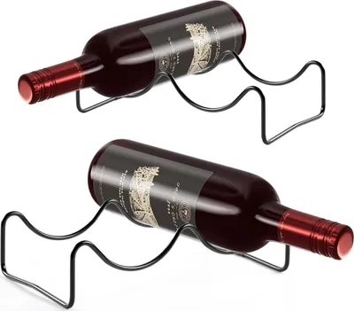 Zdjęcie produktu dla Stojak Metalowy Na Wino Regał Szafka Półka Na Butelki 4 Butelki Czarna