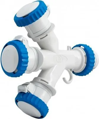 Productafbeelding van Campingadapter - 16A/3-polige stekker, IP67. 3x16A 3-polige stopcontacten, IP67