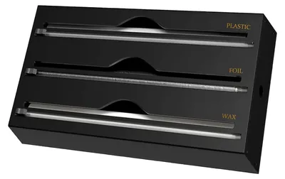 Frischhaltefolien-Dispenser 3-in-1 Acryl 34,5x21,6x7 cm schwarz