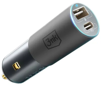 Autolader 100W, 2 Ports USB-C & USB-A, PD QC PPS, LED