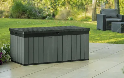 Immagine prodotto di Dmora Cassapanca Outdoor Montmagny 65.3x142.5x64.3h cm Verde, Impermeabile Chiusura Lucchetto