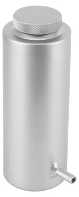 Image de Réservoir de débordement pour liquide de refroidissement et huile, en alliage d'aluminium, universel, d'une capacité de 800 ml (27 oz), de couleur argentée, dimensions : 3 x 7,5 pouces