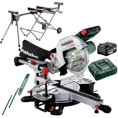Produktbild von Metabo Akku Kappsäge Säge Ladegerät KGS 18LTX BL216 + Untergestell KSU251 mobile