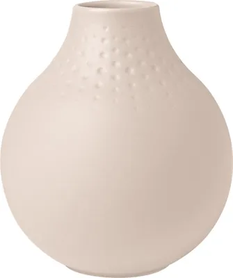 Imagen del producto de Jarrón beige "Perle" de la colección "Collier", pequeño, 110 mm, 550 ml. Marca: Villeroy & Boch. Número de artículo: 1016865516. Código EAN: 4003686415911