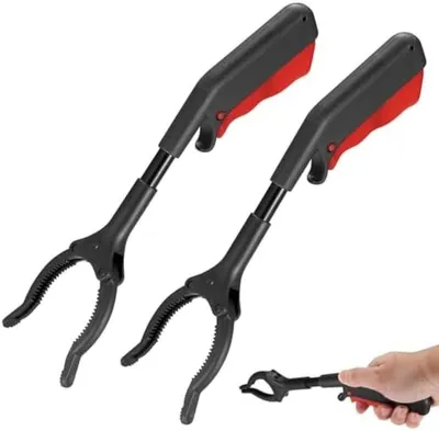 Produktbild von PromoHome® 2-teiliges Greifzangen-Set für Senioren – 29 cm Greifer mit ergonomischem Griff, rutschfeste Zähne, für Haushalt und Garten