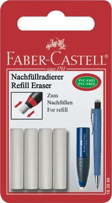 Produktbild von Ersatzradierer Eraser Pen Kunststoff 4 Stück auf Blisterkarte Packung mit 5 Stück