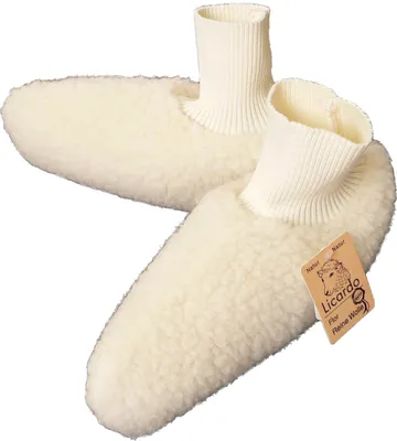Produktbild von Hausschuhe Bündchen-Bettschuhe Wolle ecru Linke