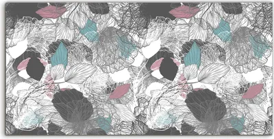 Produktbild von Coloray Canvas 100x50  Wandbild Leinwand Bilder Deko Abstrakte Floral grau blau weiß