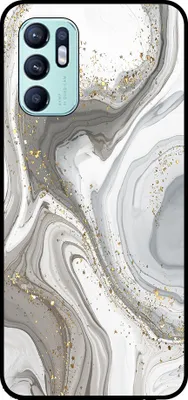 Produktbild von Smartphonica Handyhülle passend für Oppo Reno6 4G mit Marmor  aufdruck - TPU Rückseite Fall Marmor Design - Silber